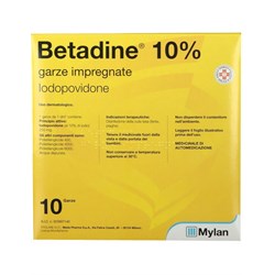 023907140 betadine10 garze 10 cm x 10 cm 250 mg