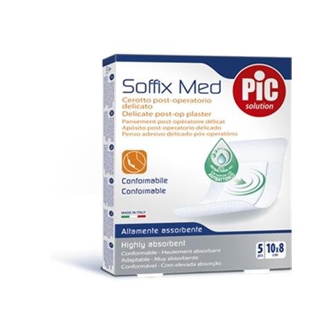 PIKDARE SPA CEROTTO PIC SOFFIX MED IN TNT CON TAMPONE CENTRALE ASSORBENTE STERILE MONOUSO 10X8 CM ANTIBATTERICO 5 PEZZI PIKDARE SPA