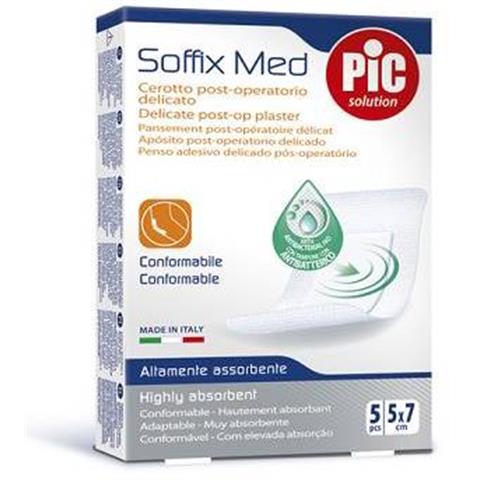 PIKDARE SPA CEROTTO PIC SOFFIX MED IN TNT CON TAMPONE CENTRALE ASSORBENTE STERILE MONOUSO 5X7 CM ANTIBATTERICO 5 PEZZI PIKDARE SPA