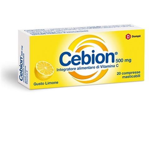 DOMPE' FARMACEUTICI SPA CEBION MASTICABILE LIMONE VITAMINA C 500 MG 20 COMPRESSE DOMPE' FARMACEUTICI SPA