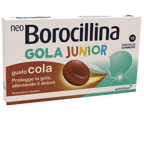 ALFASIGMA SPA NEOBOROCILLINA GOLA JUNIOR 15 PASTIGLIE GUSTO COLA ALFASIGMA SPA