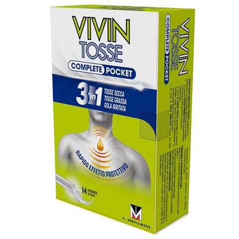 A.MENARINI IND.FARM.RIUN.SRL VIVIN TOSSE COMPLETE POCKET 14 STICK PACK DA 10 ML A.MENARINI IND.FARM.RIUN.SRL