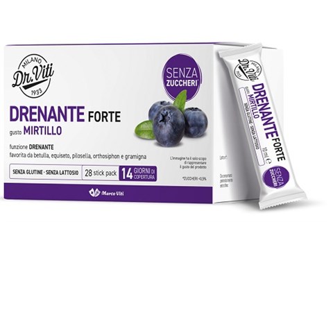 MARCO VITI FARMACEUTICI SPA DR VITI DRENANTE FORTE MIRTILLO 28 STICK PACK SENZA ZUCCHERI MARCO VITI FARMACEUTICI SPA