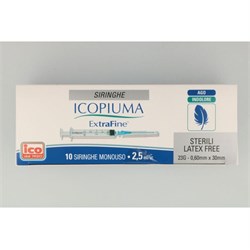 SIRINGA IPODERMICA EXTRAFINE 2,5 CC G23 0,60X30 10 PEZZI