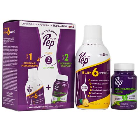 BIOS LINE SPA ULTRA PEP PROTOCOLLO SLIM 6 ZERO ANANAS 500 ML + BRUCIAGRASSI FORTE 60 COMPRESSE BIOS LINE SPA