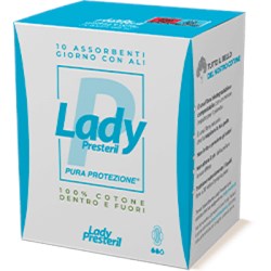 LADY PRESTERIL ASSORBENTI GIORNO CON ALI RIPIEGATI BIODEGRADABILI 10 PEZZI