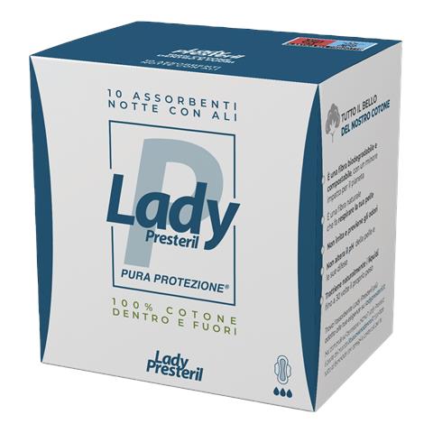 CORMAN SPA LADY PRESTERIL ASSORBENTI NOTTE CON ALI RIPIEGATI BIODEGRADABILI 10 PEZZI CORMAN SPA