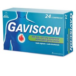 GAVISCON*24 cpr mast 500 mg + 267 mg menta