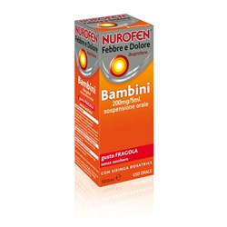 NUROFEN FEBBRE e DOLORE*orale sosp 100 ml 200 mg/5 ml fragola senza zucchero con siringa