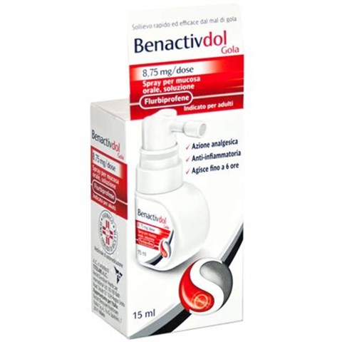 RECKITT BENCKISER H.(IT.) SPA BENACTIVDOL GOLA*spray mucosa orale 15 ml 8,75 mg/dose RECKITT BENCKISER H.(IT.) SPA