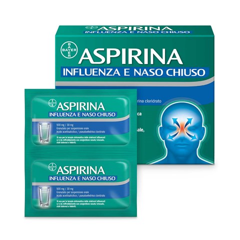 BAYER SPA ASPIRINA INFLUENZA E NASO CHIUSO*orale 10 bust 500 mg + 30 mg BAYER SPA