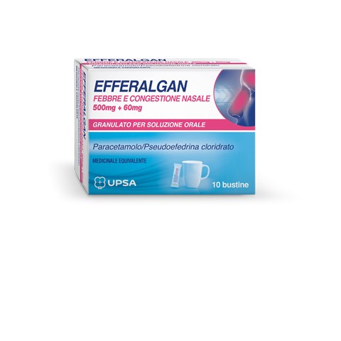 UPSA ITALY SRL EFFERALGAN FEBBRE E CONGESTIONE NASALE*10 bust 1,5 g 500 mg+ 60 mg UPSA ITALY SRL