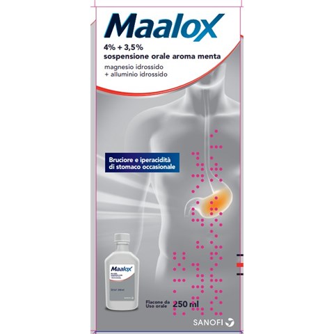 OPELLA HEALTHCARE ITALY SRL MAALOX*orale sosp 250 ml 4% + 3,5% aroma menta OPELLA HEALTHCARE ITALY SRL