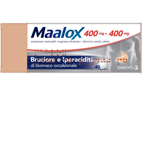 OPELLA HEALTHCARE ITALY SRL MAALOX*40 cpr mast 400 mg + 400 mg OPELLA HEALTHCARE ITALY SRL