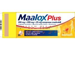 MAALOX PLUS*30 cpr mast 200 mg + 200 mg + 25 mg