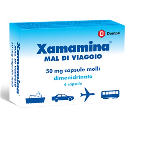 DOMPE' FARMACEUTICI SPA XAMAMINA MAL DI VIAGGIO*6 cps molli 50 mg DOMPE' FARMACEUTICI SPA