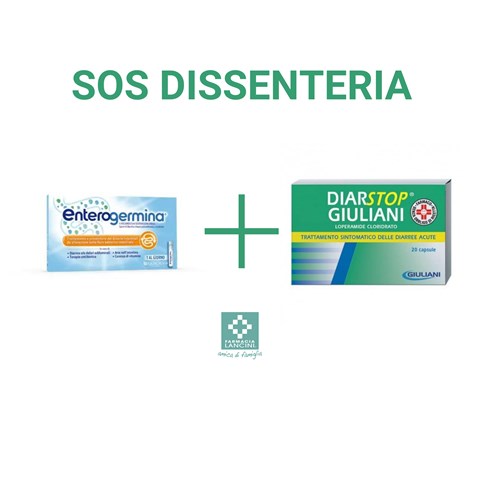  SOS Dissenteria: Enterogermina 4 miliardi 10 flaconcini + Diarstop 20 capsule 